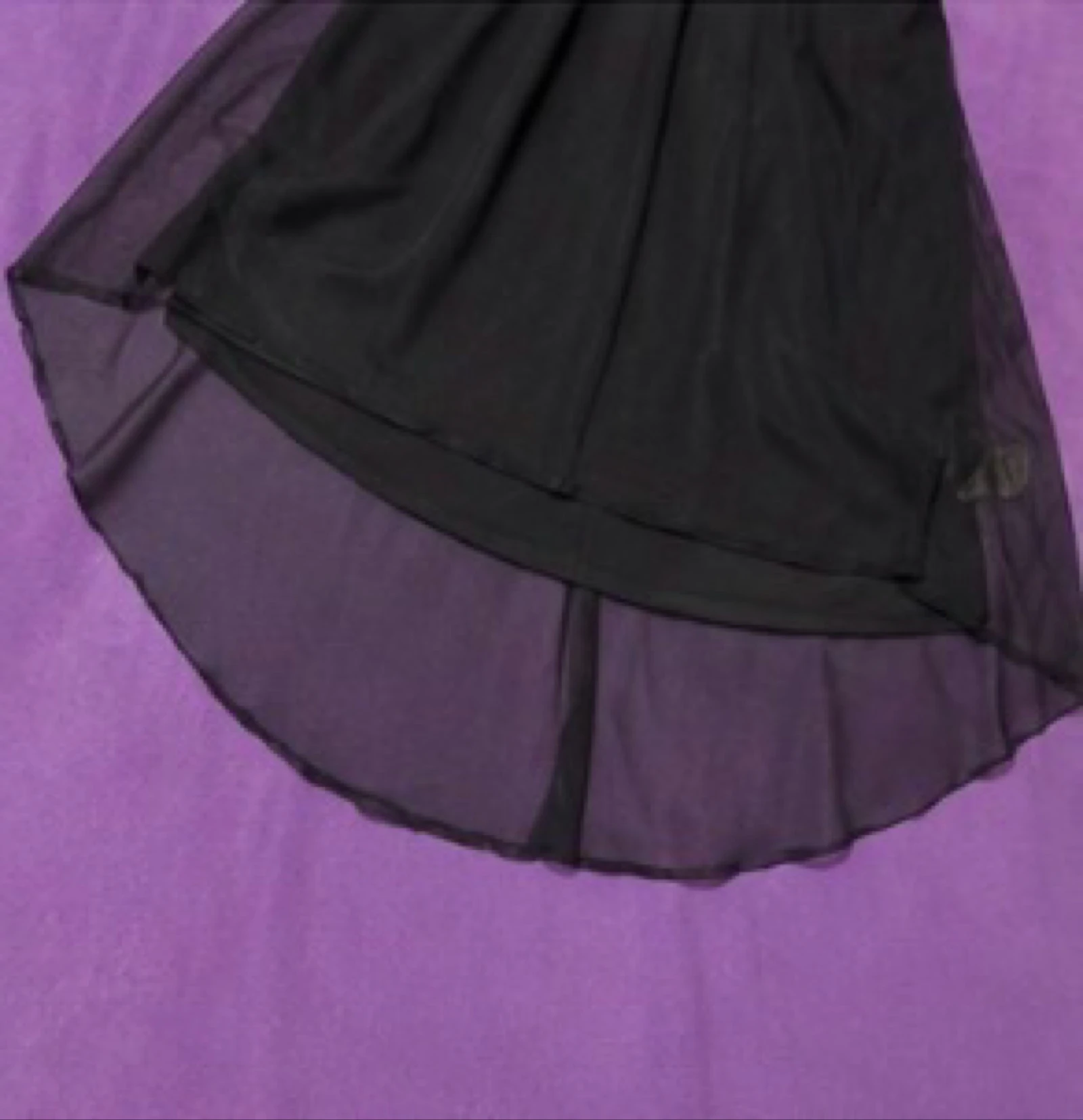 Robe noire Tissaia asymétrique voile transparent – Taille 42 – photo 6